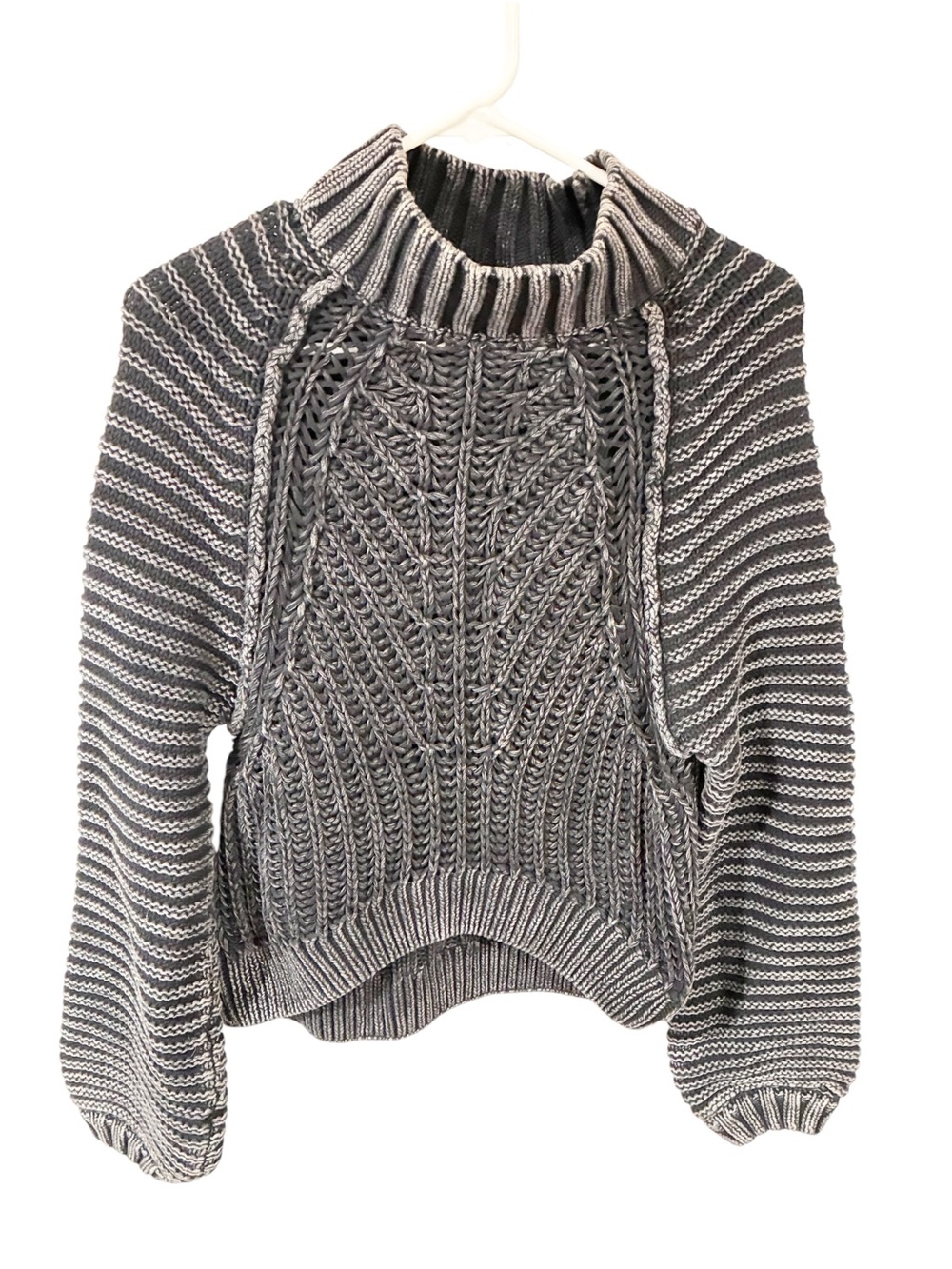 Free People Sweetheart Mock Neck Drop Dolman Sweater Black Womens XS